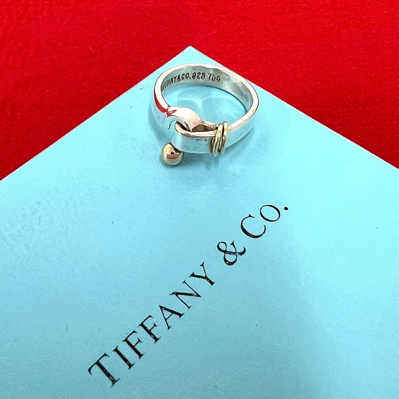 TIFFANY&Co. ティファニー (Vintage) フック&アイ リング 指輪 9号 925 K18 750 YG