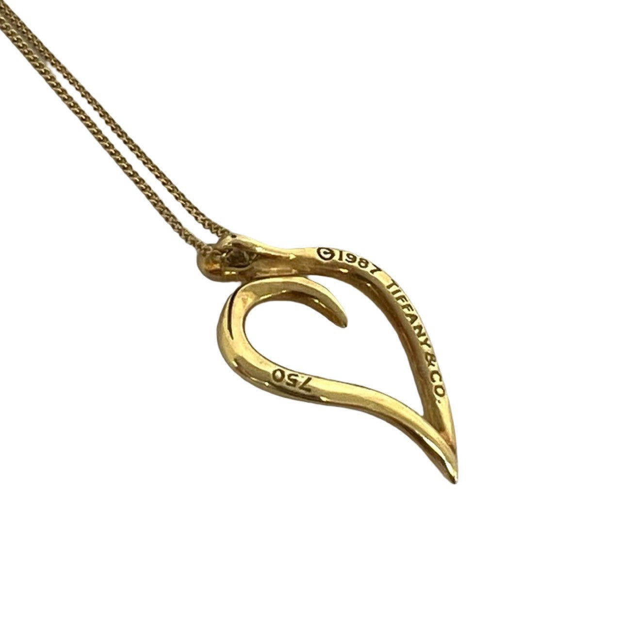 TIFFANY&Co. ティファニー (Vintage) リーフハート ネックレス K18 750 YG 4