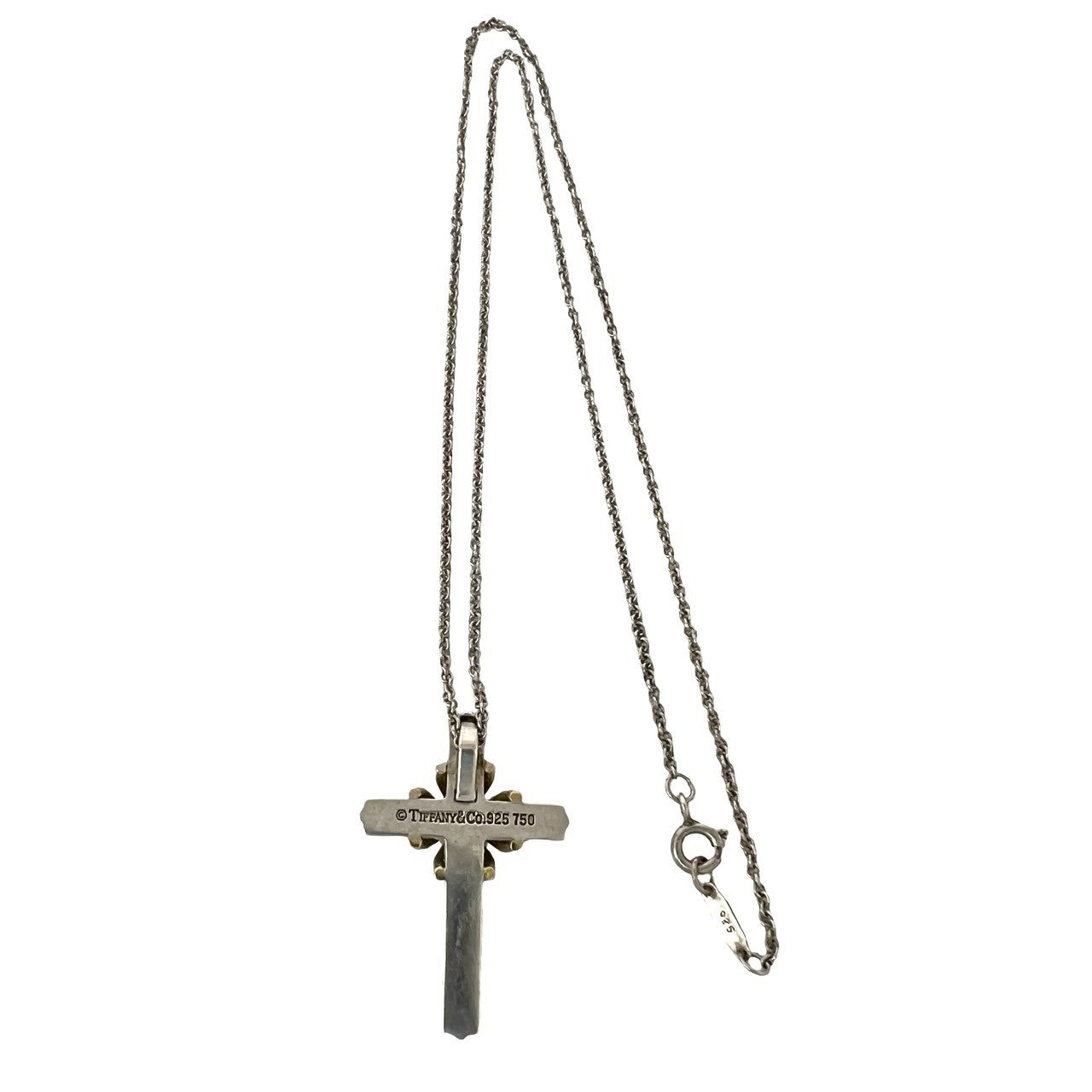 TIFFANY&Co. ティファニー (Vintage) シグネチャー クロス ネックレス 925 K18 750YG 6