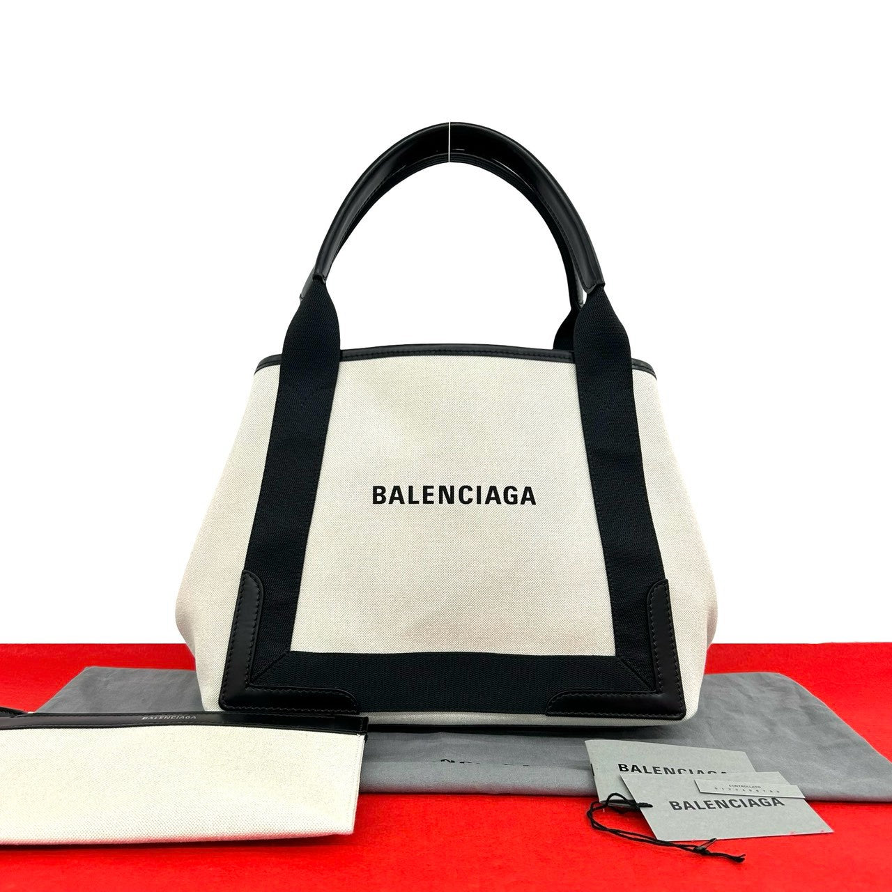 BALENCIAGA バレンシアガ ネイビー カバス ハンドバッグ