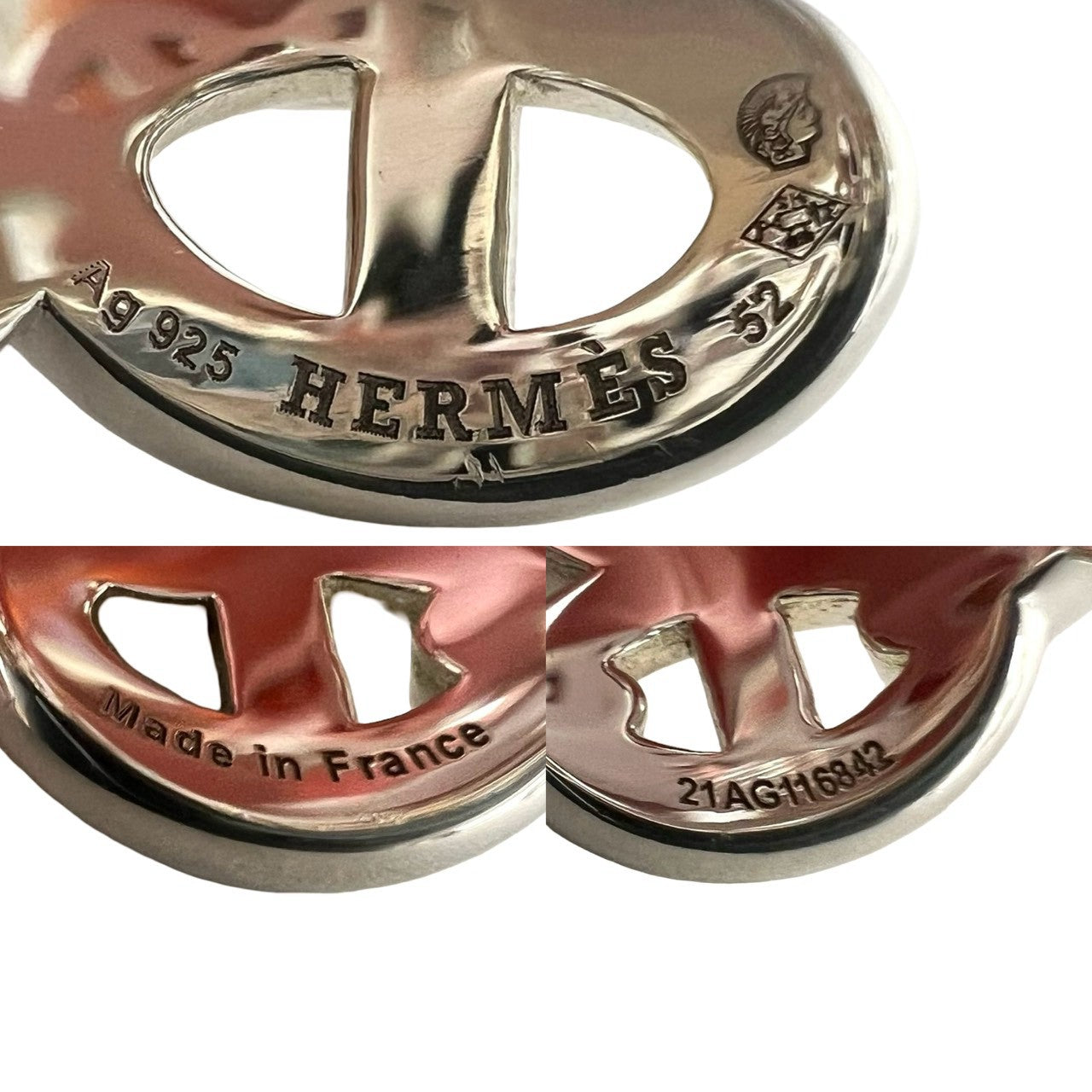 HERMES エルメス アンシェネ GM リング 指輪 11号 表記サイズ #52 3