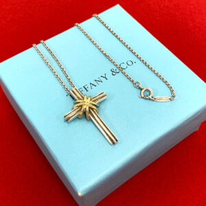 TIFFANY&Co. ティファニー (Vintage) シグネチャー クロス ネックレス 925 K18 750YG