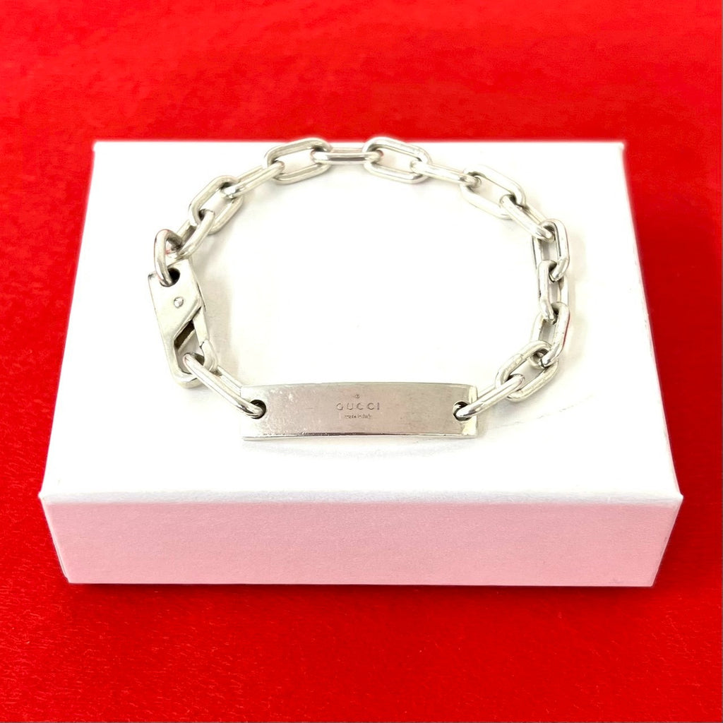 GUCCI グッチ (Vintage) IDプレート チェーンブレスレット 16