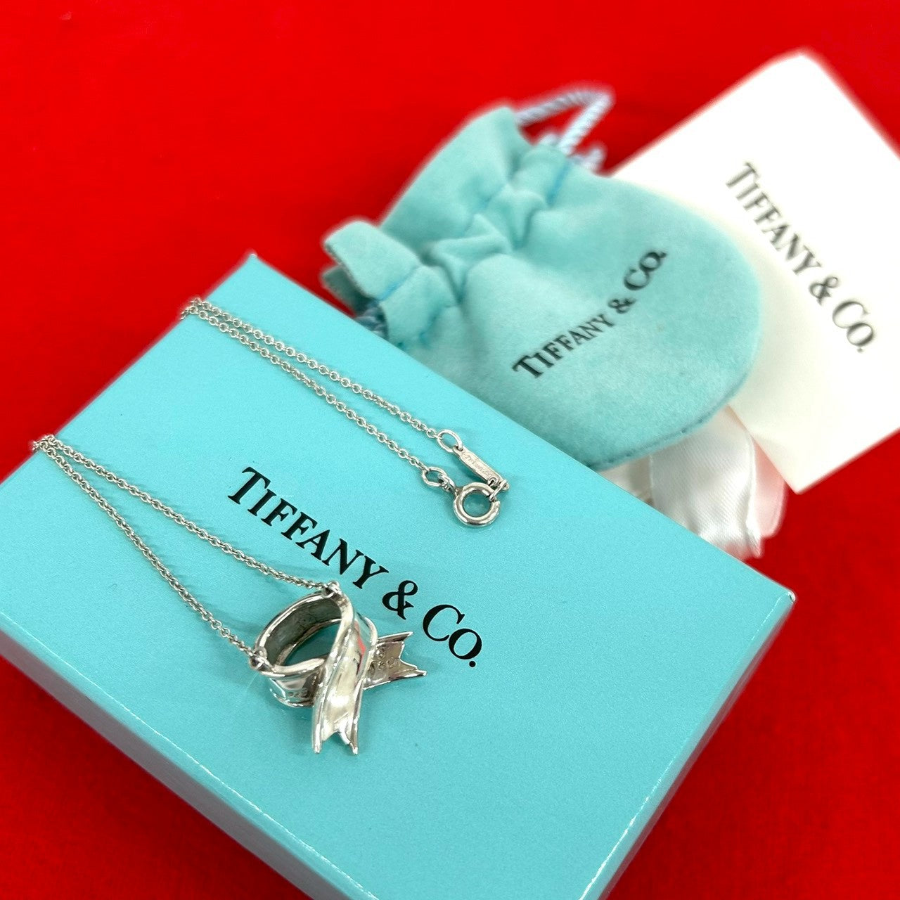 TIFFANY&Co. ティファニー (Vintage) クロス リボン ネックレス