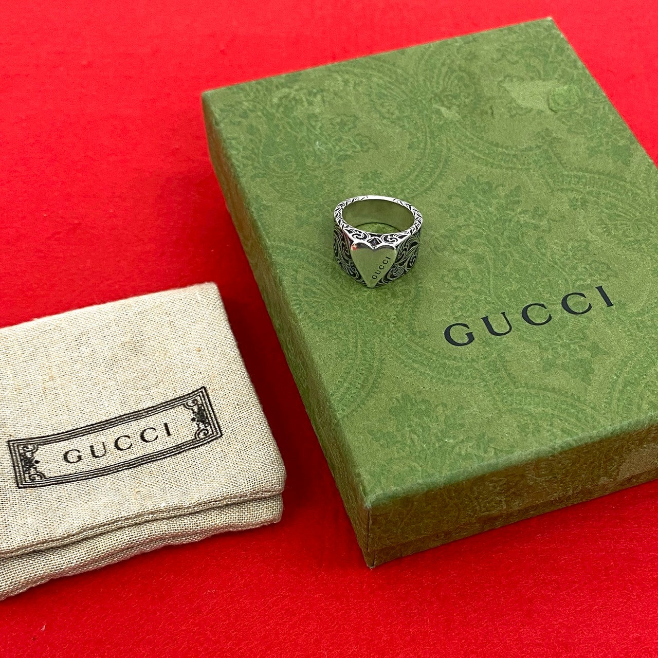 GUCCI グッチ アラベスク ハート リング 指輪