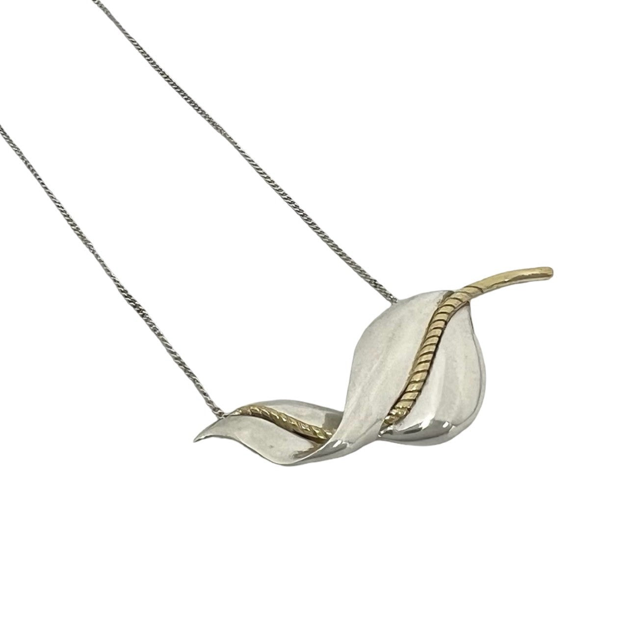 TIFFANY&Co. ティファニー (Vintage) リーフモチーフ ネックレス 925 K18 750YG 4