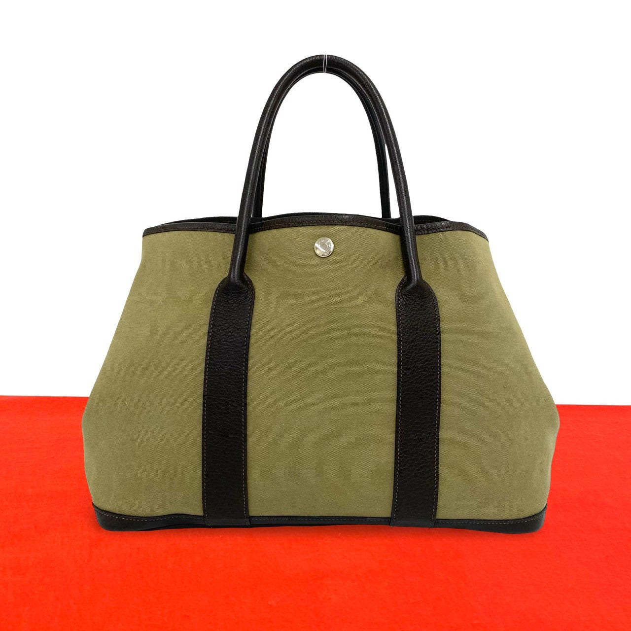 HERMES エルメス ガーデンパーティ PM ハンドバッグ トワルオフィシエ ブッフル