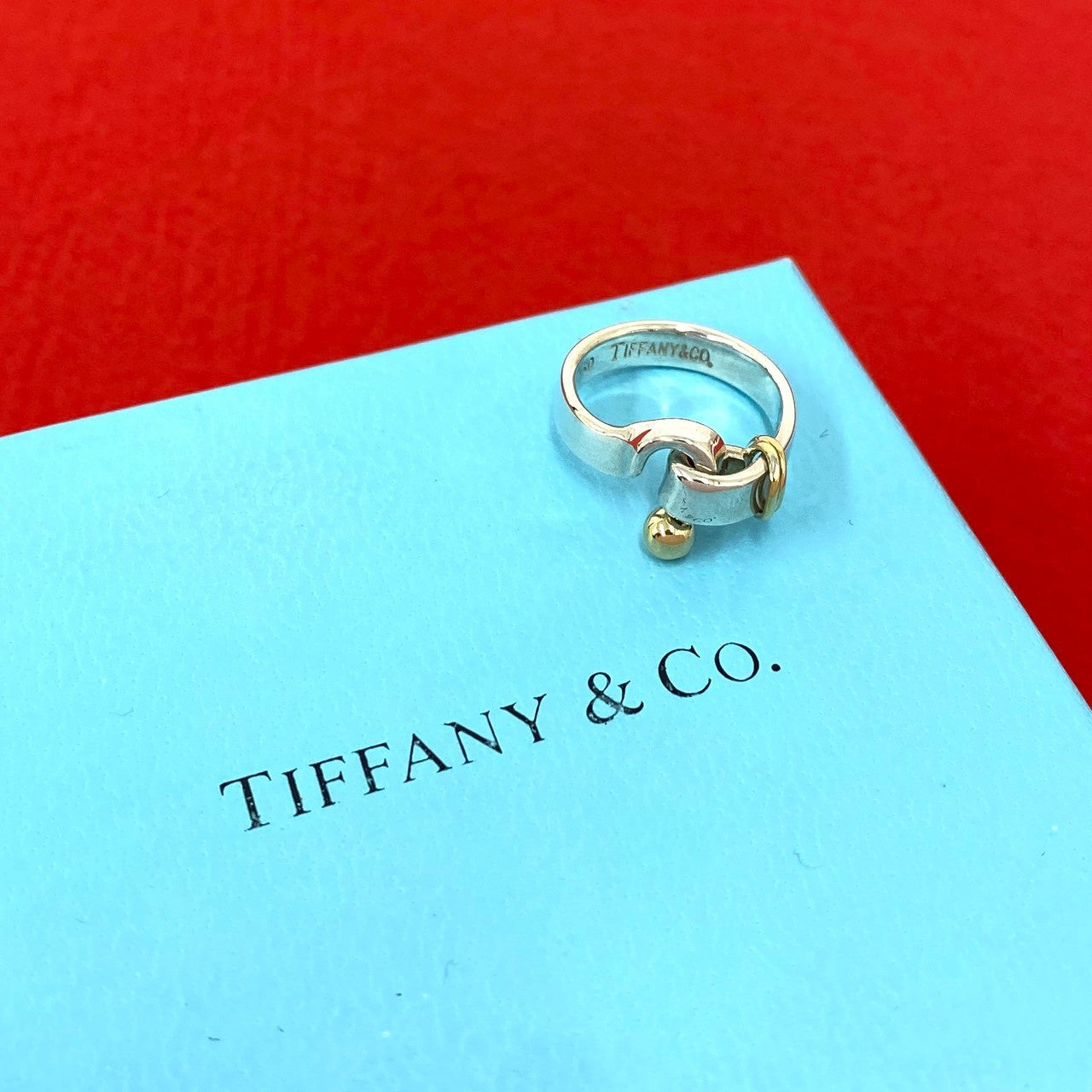 TIFFANY&Co. ティファニー (Vintage) フック&アイ ラブノット リング 指輪 8号 925 K18 750YG