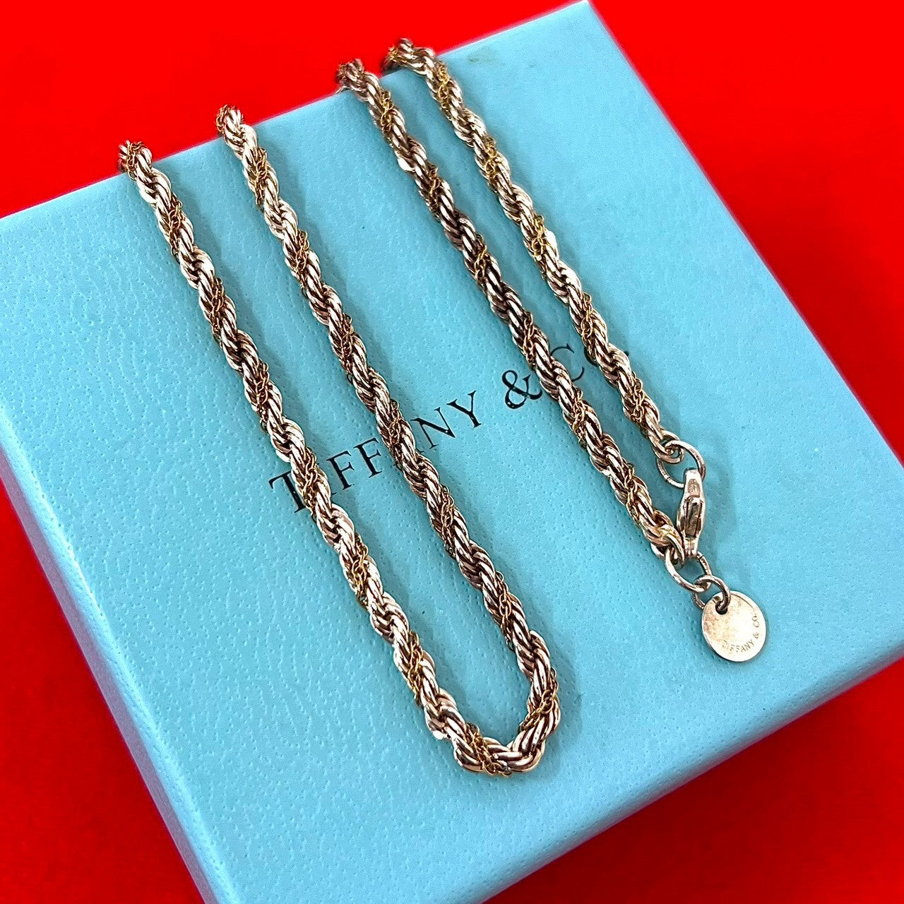 TIFFANY&Co. ティファニー ツイスト ロープ チェーン 925 K18 750YG ネックレス
