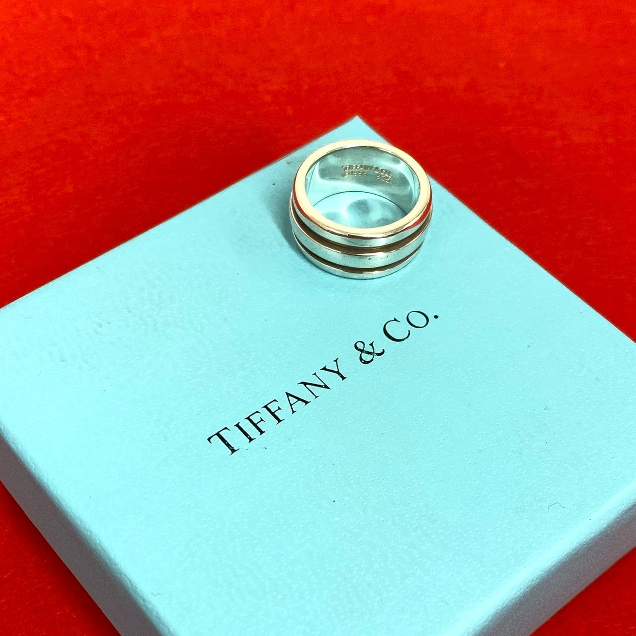TIFFANY&Co. ティファニー (Vintage) グルーブド ダブルライン リング 指輪