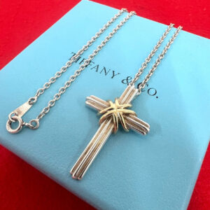 TIFFANY&Co. ティファニー (Vintage) シグネチャー クロス ネックレス 925 K18 750YG