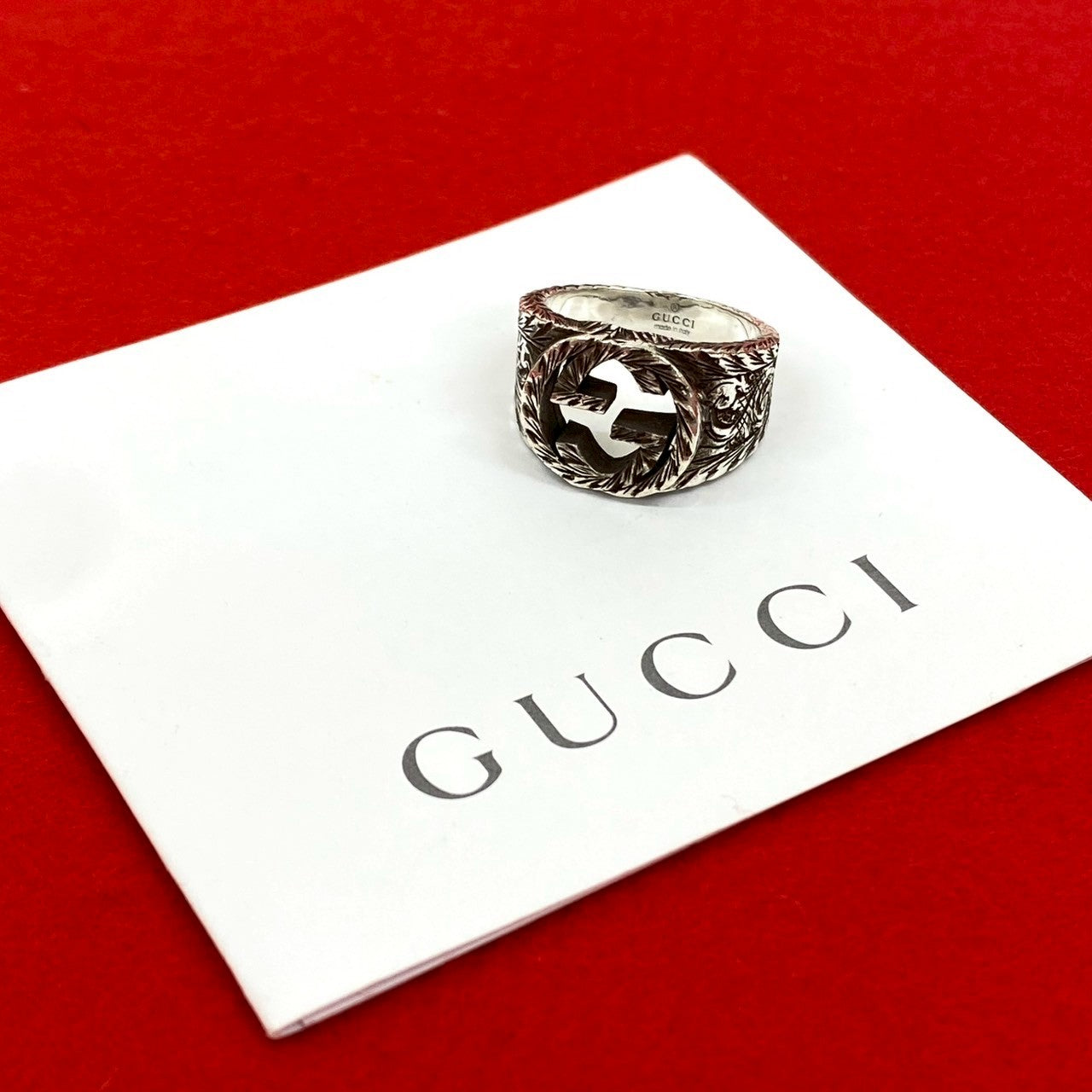 GUCCI インターロックキングG アラベスク リング