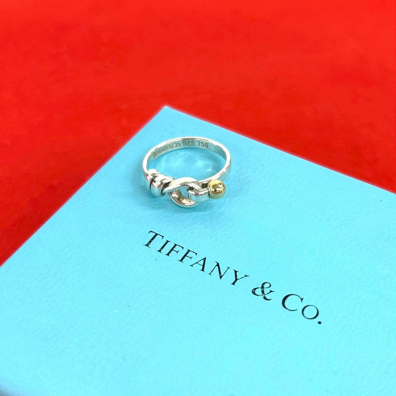 TIFFANY&Co. ティファニー (Vintage) フック&アイ ラブノット リング 指輪 925 K18 750YG