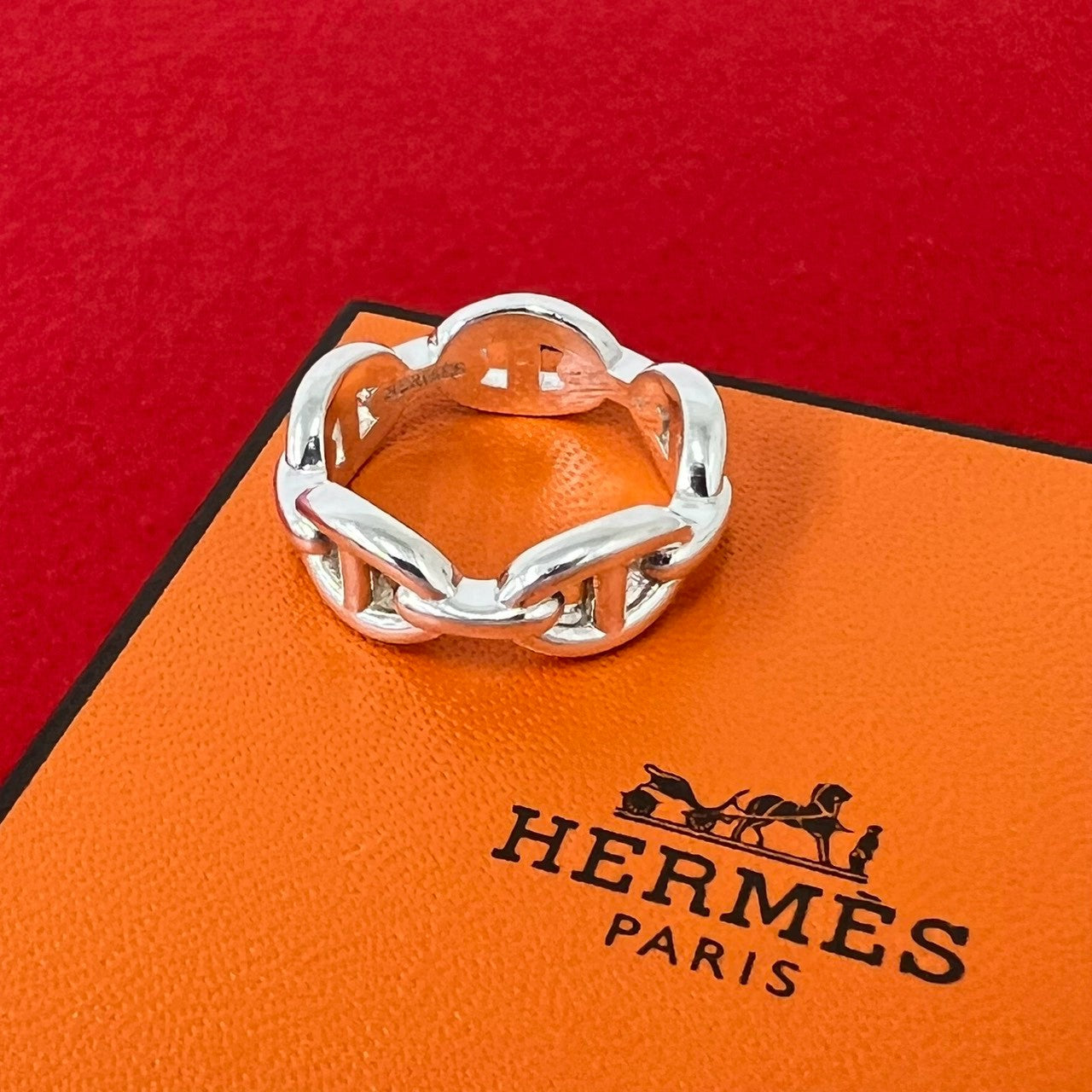 HERMES エルメス シェーヌダンクル アンシェネ PM 指輪 14号 表記サイズ #54