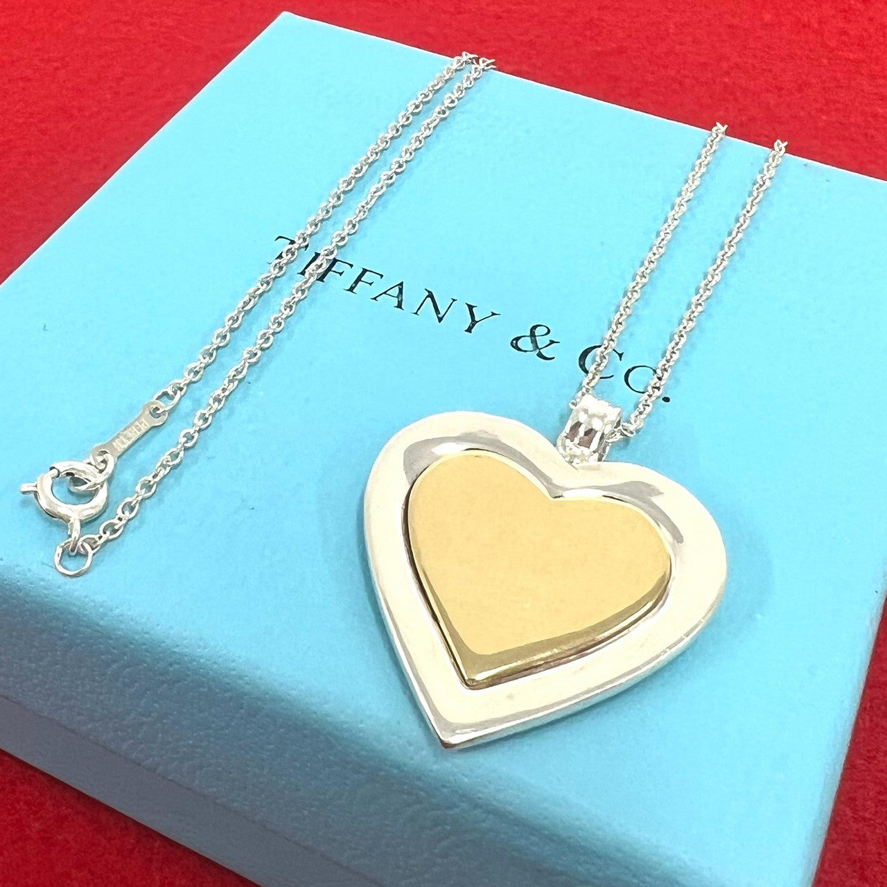 TIFFANY&Co. ティファニー コンビカラー ハートペンダント ネックレス 925 K18 750YG