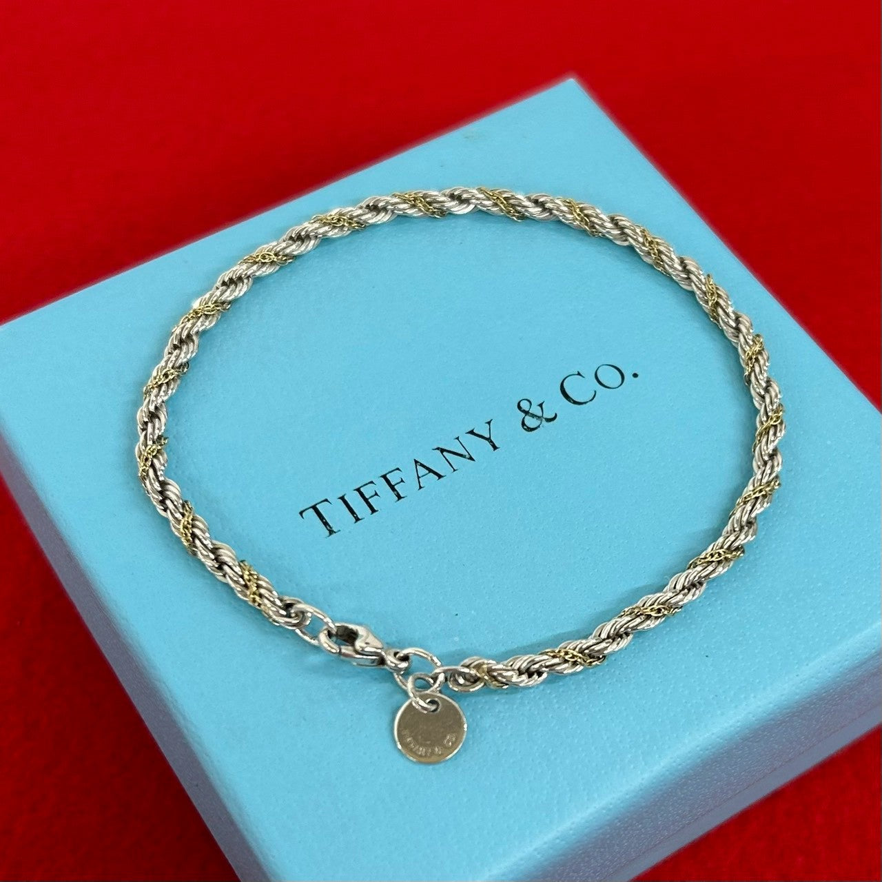 TIFFANY&Co. ティファニー (Vintage) ツイストロープ ブレスレット 925 K18 750 YG