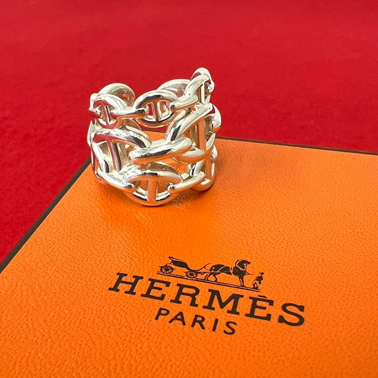 HERMES エルメス シェーヌダンクル アンシェネ GM リング 指輪 10号