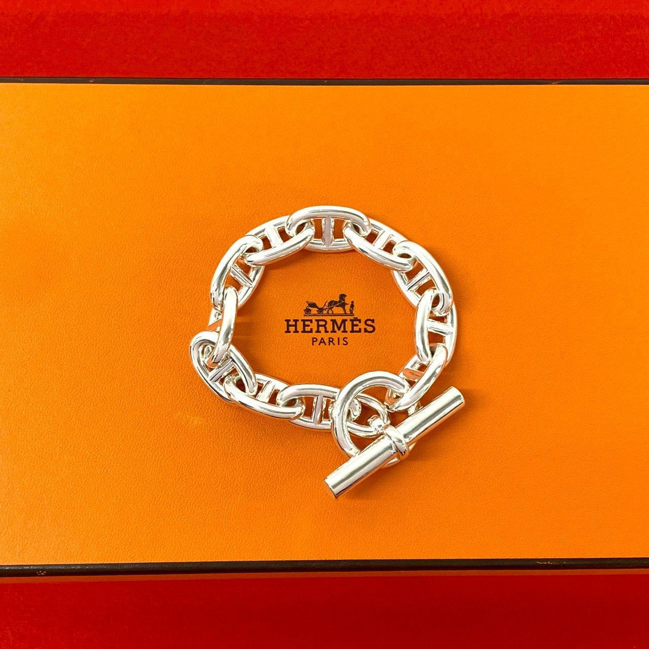 HERMES エルメス シェーヌダンクル TGM 11コマ ブレスレット 925