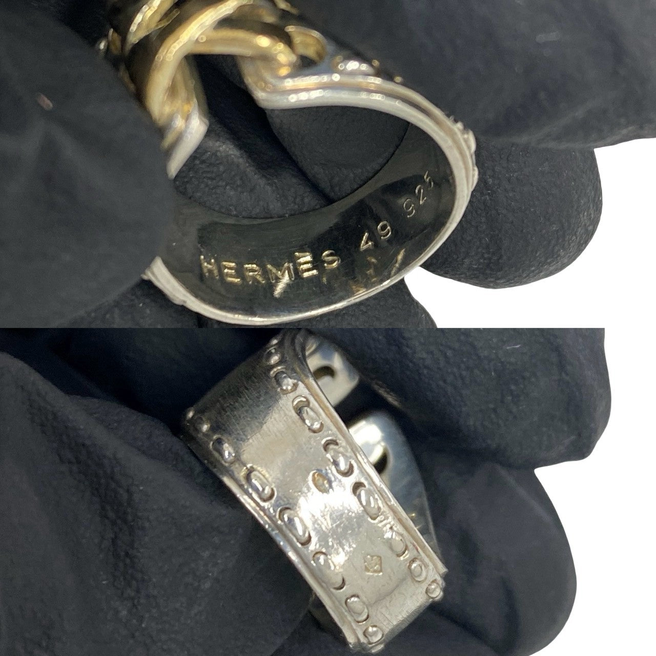 HERMES エルメス (Vintage) メキシコ リング 指輪 7号 表記サイズ #49 925 K18 750YG 3