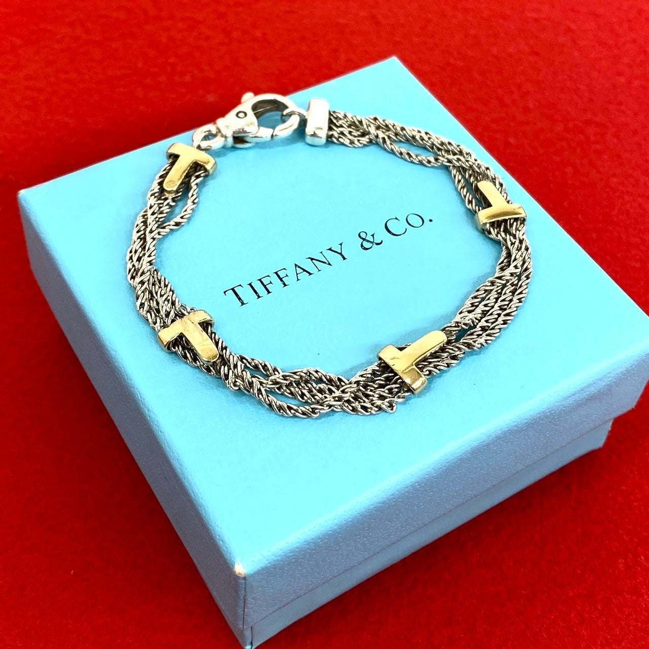 TIFFANY&Co. ティファニー (Vintage) Tロープ ブレスレット 925 K18 750YG