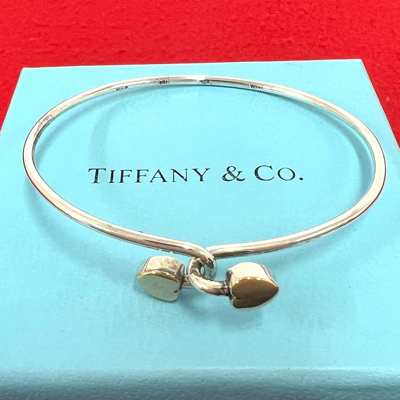TIFFANY&Co. ティファニー (Vintage) ソリッド ダブルハート ブレスレット