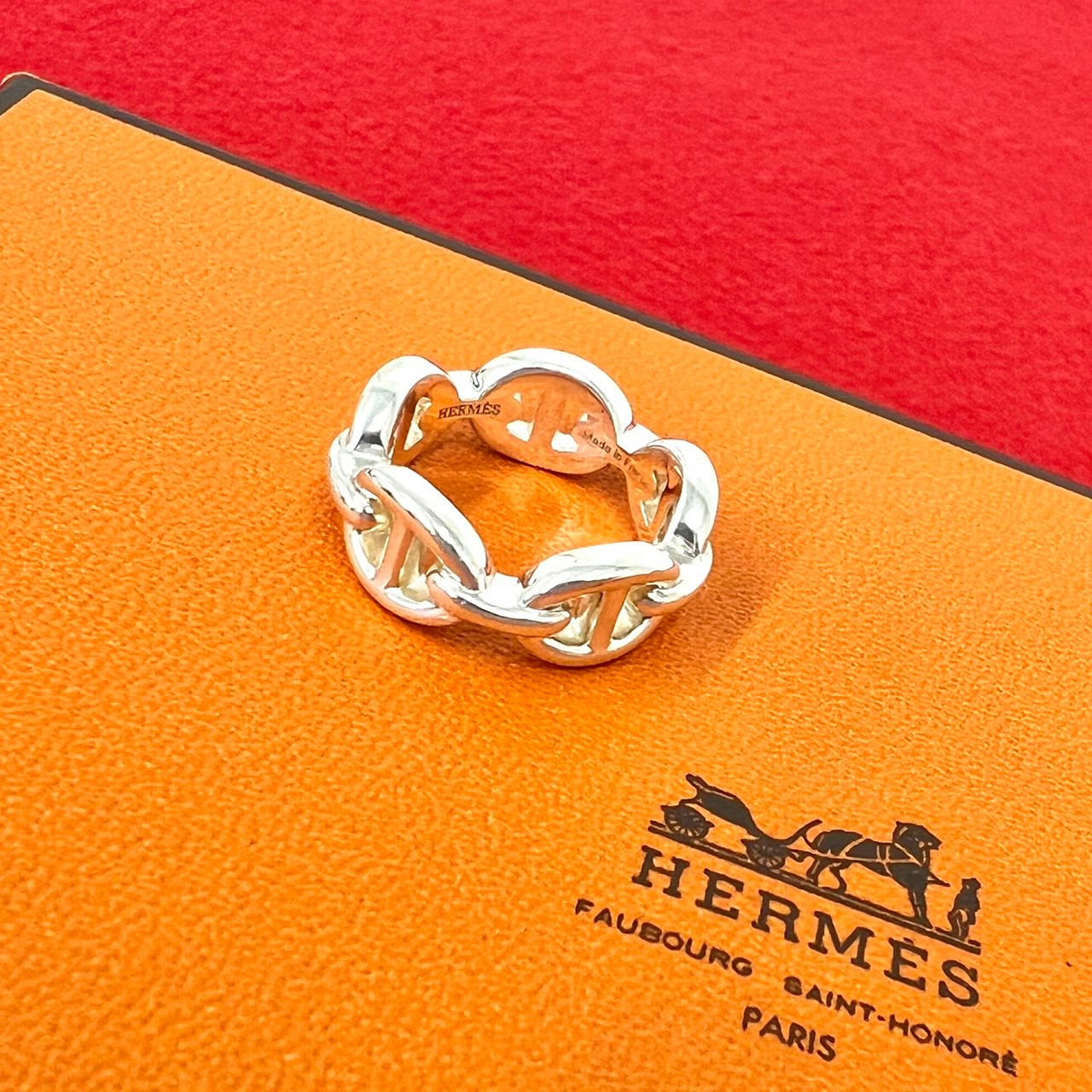 HERMES エルメス アンシェネ PM リング 指輪 7号 表記サイズ #47