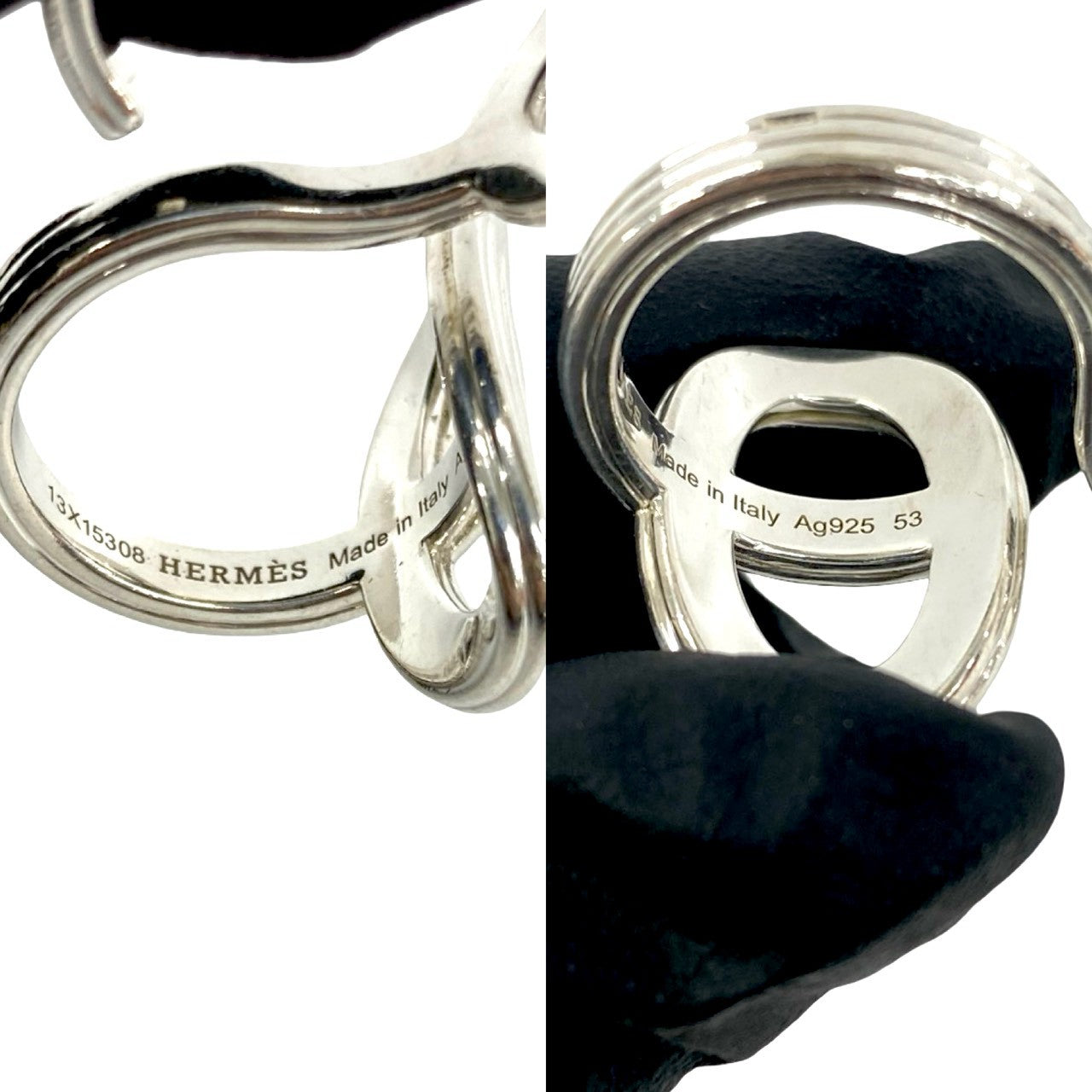 HERMES エルメス シェーヌダンクル ダブル リング 指輪 12号 表記サイズ #53 3