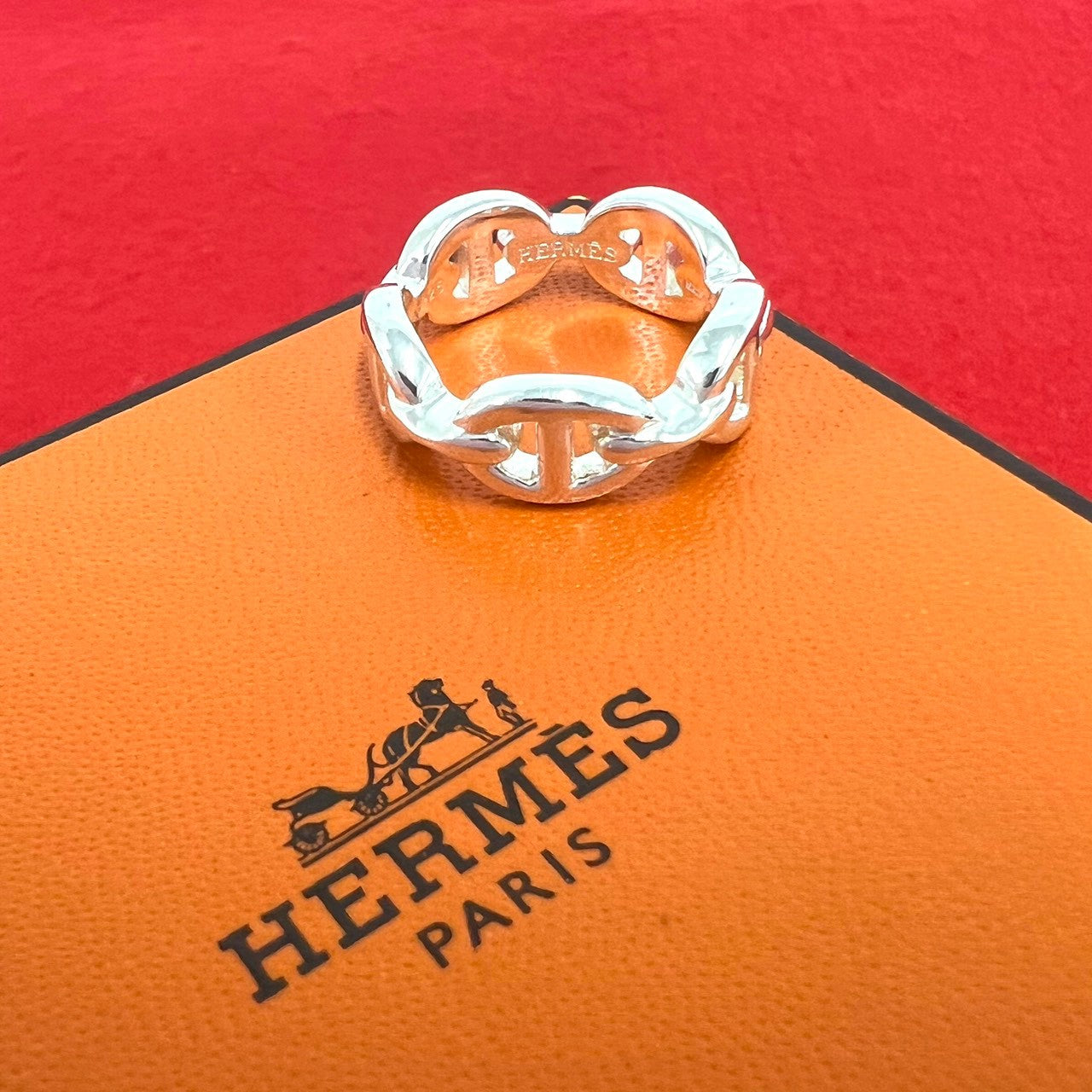 HERMES エルメス シェーヌダンクル アンシェネ PM リング 指輪 8号 サイズ表記 #48