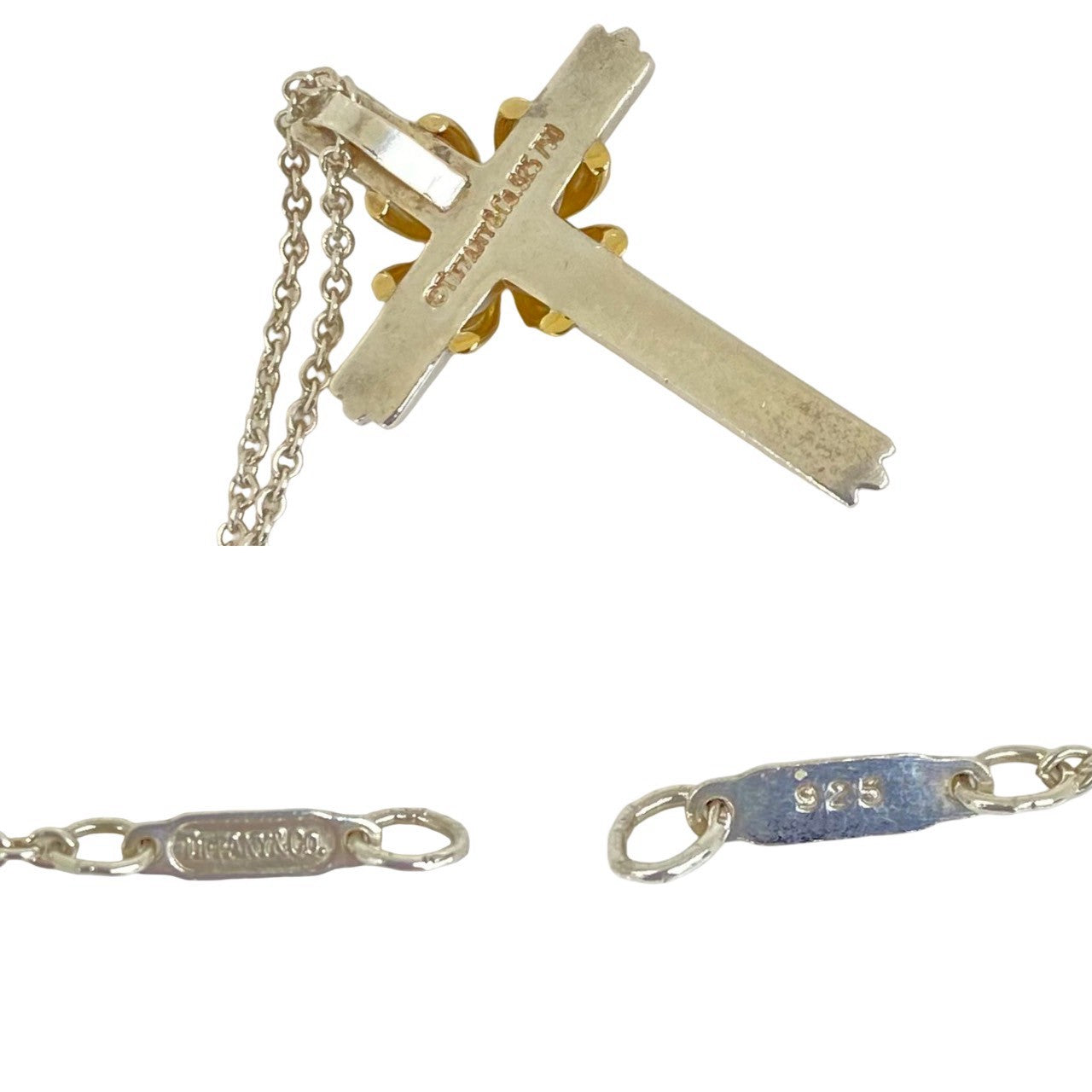 TIFFANY&Co. ティファニー (Vintage) シグネチャー クロス ネックレス 925 K18 750YG 3