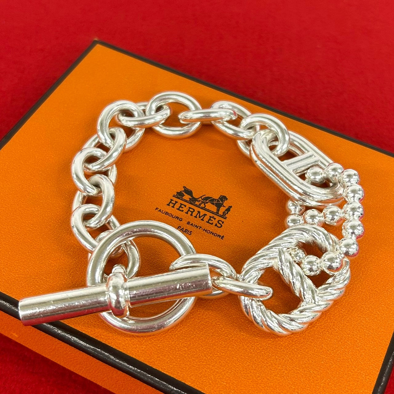 HERMES エルメス シェーヌダンクル パラード GM ブレスレット