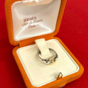 HERMES エルメス (Vintage) シェーヌダンクル リング 指輪 9号 925 K18 750YG