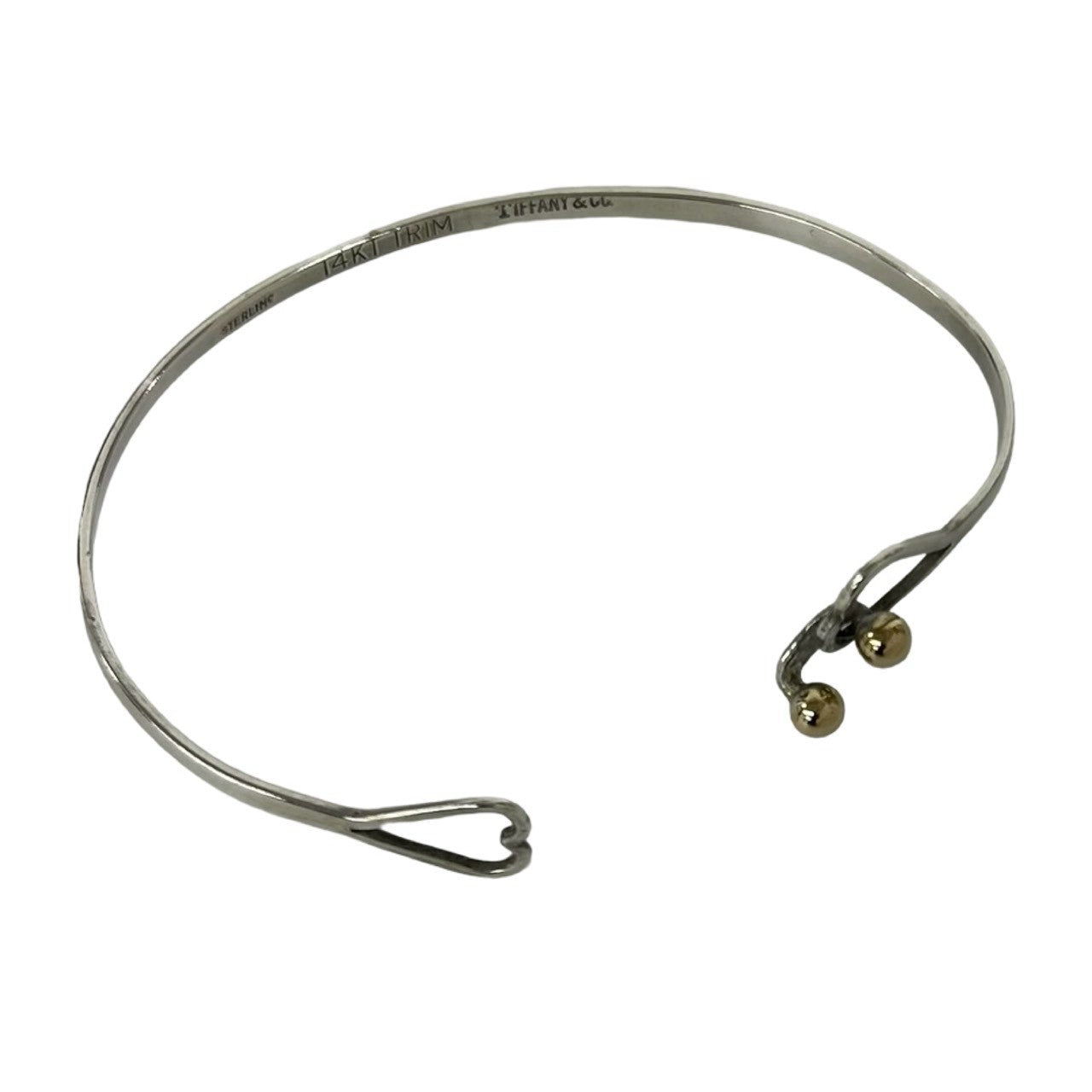 TIFFANY&Co. ティファニー (Vintage) フック&アイ ダブルハート バングル 925 K14 585YG 4