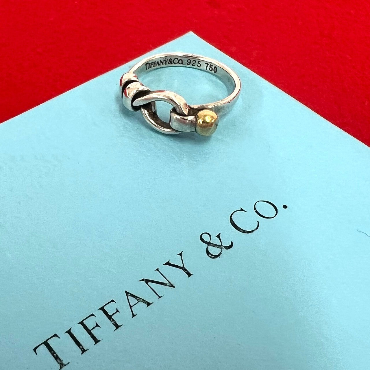 TIFFANY&Co. ティファニー (Vintage) フック&アイ リング 指輪 8号 925 K18 750YG