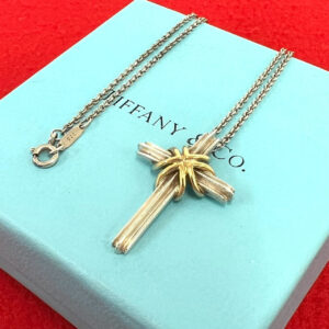 TIFFANY&Co. ティファニー (Vintage) シグネチャー クロス ネックレス 925 K18 750YG