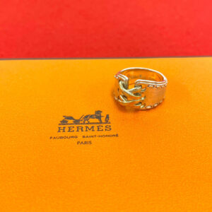 HERMES エルメス (Vintage) メキシコ リング 指輪 7号 表記サイズ #49 925 K18 750YG