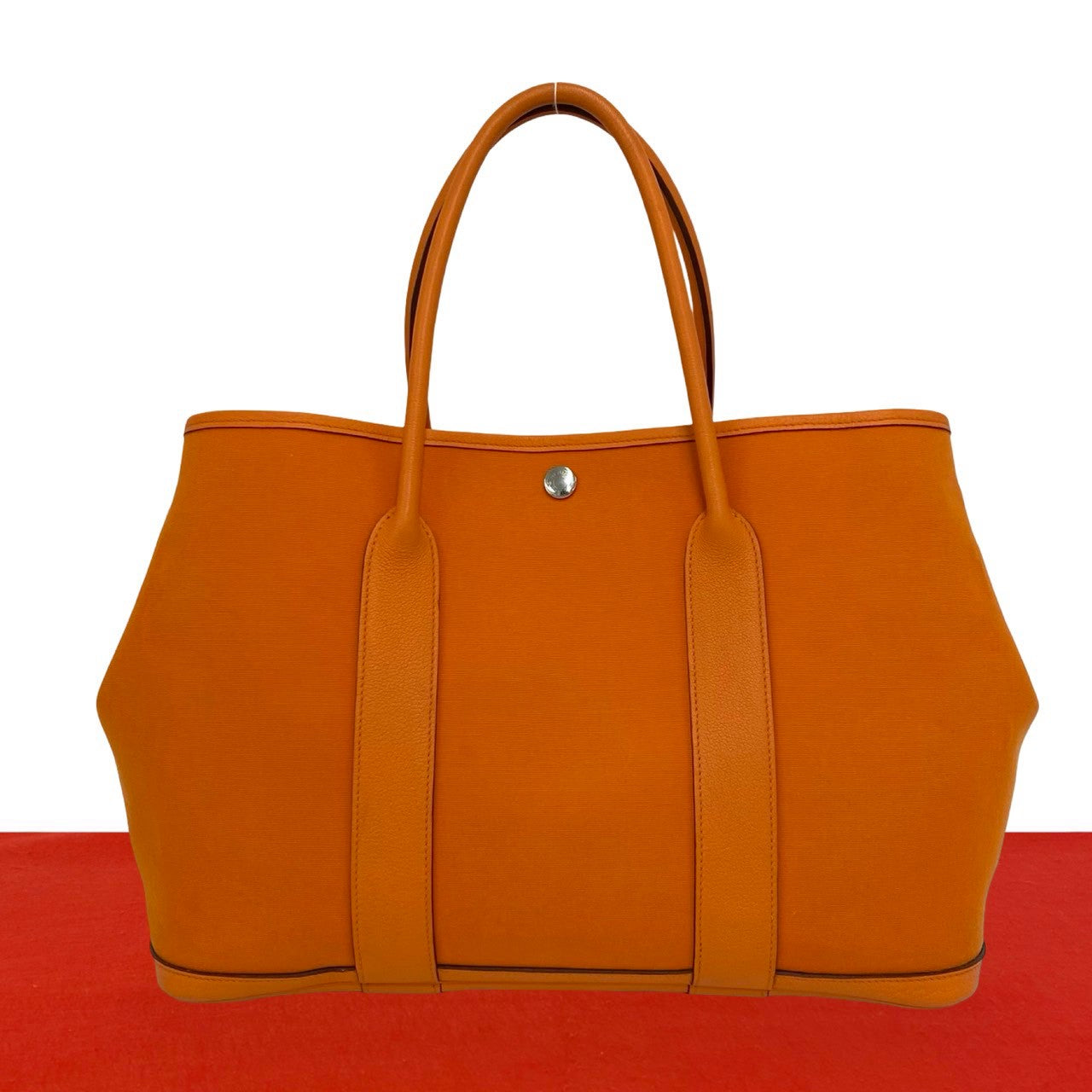HERMES エルメス ガーデンパーティー MM ハンドバッグ トワルオフィシエ ブッフル