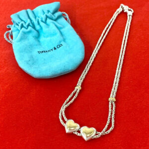 TIFFANY&Co. ティファニー (Vintage) ダブルロープ ハート ネックレス 925 K18 750YG