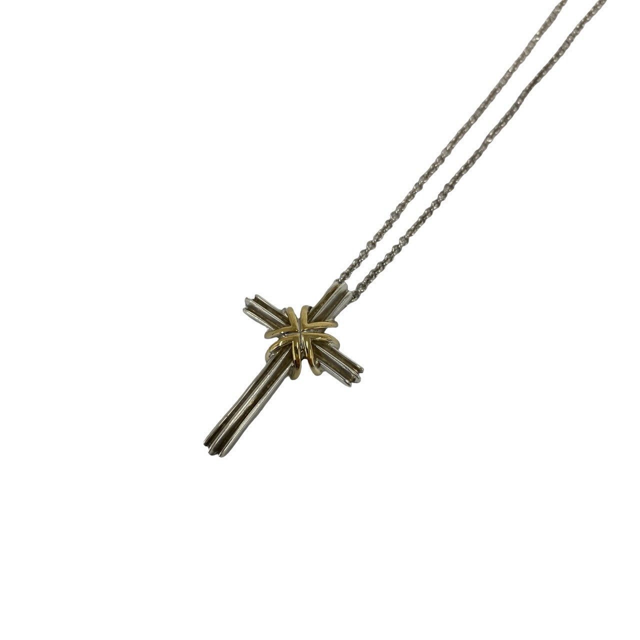 TIFFANY&Co. ティファニー (Vintage) シグネチャー クロス ネックレス 925 K18 750YG 4