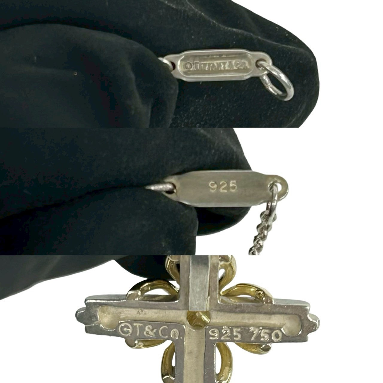TIFFANY&Co. ティファニー (Vintage) シグネチャー クロス ネックレス 925 K18 750YG 3