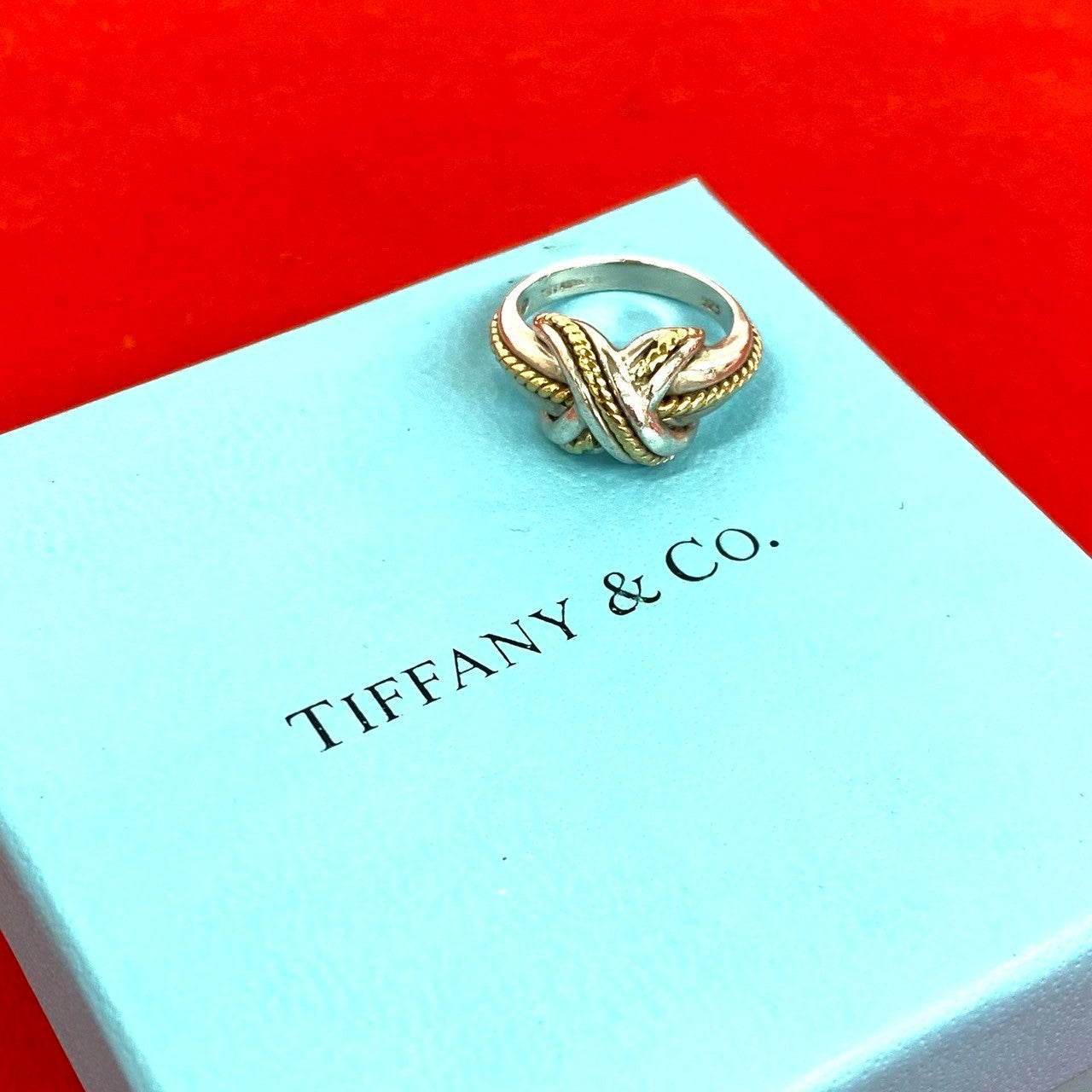 TIFFANY&Co. ティファニー (Vintage) シグネチャークロス リング 925 K18 750YG 指輪