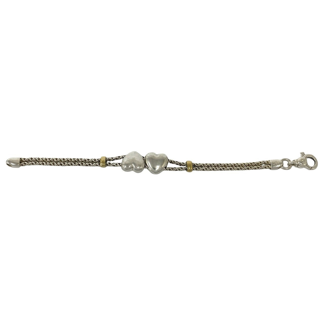 TIFFANY&Co. ティファニー (Vintage) ダブルロープ ダブルハート ブレスレット 925 K18 750YG 6