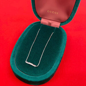 GUCCI グッチ リンク トゥ ラブ バー ペンダント K18 750WG ネックレス