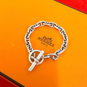 HERMES エルメス (Vintage) シェーヌダンクル PM 18コマ 筆記体 ブレスレット