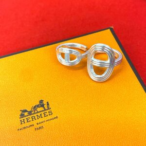 HERMES エルメス シェーヌダンクル ダブル リング 指輪 12号 表記サイズ #53
