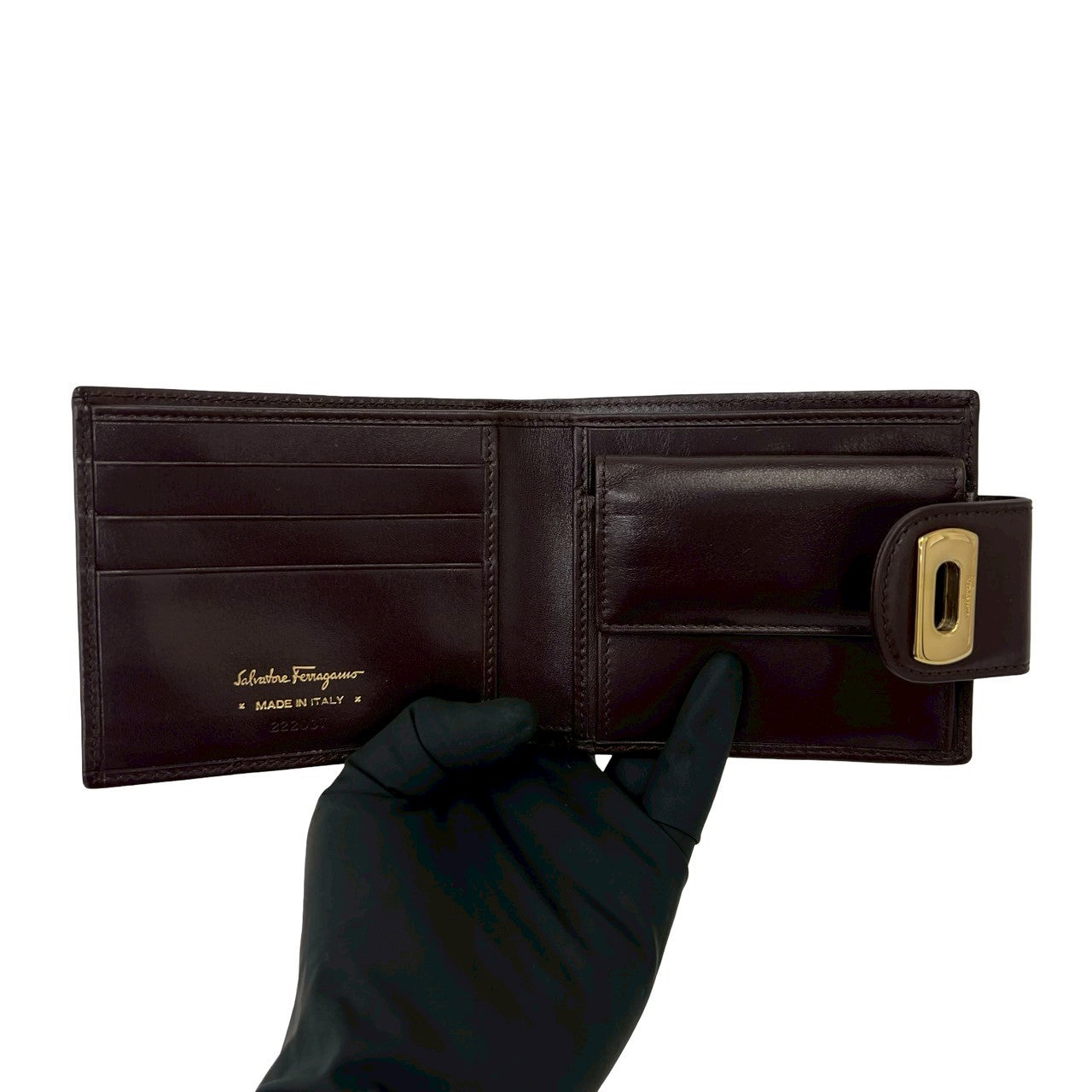 Salvatore Ferragamo サルヴァトーレフェラガモ ガンチーニ 金具 二つ折り財布 7