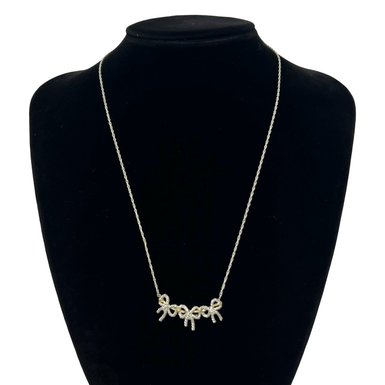 TIFFANY&Co. ティファニー (Vintage) トリプル リボン ネックレス 925 K18 750YG 2