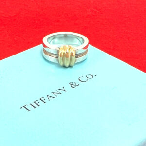 TIFFANY&Co. ティファニー (Vintage) グルーブド ウィズ リング 指輪 925 K18 750YG 12号