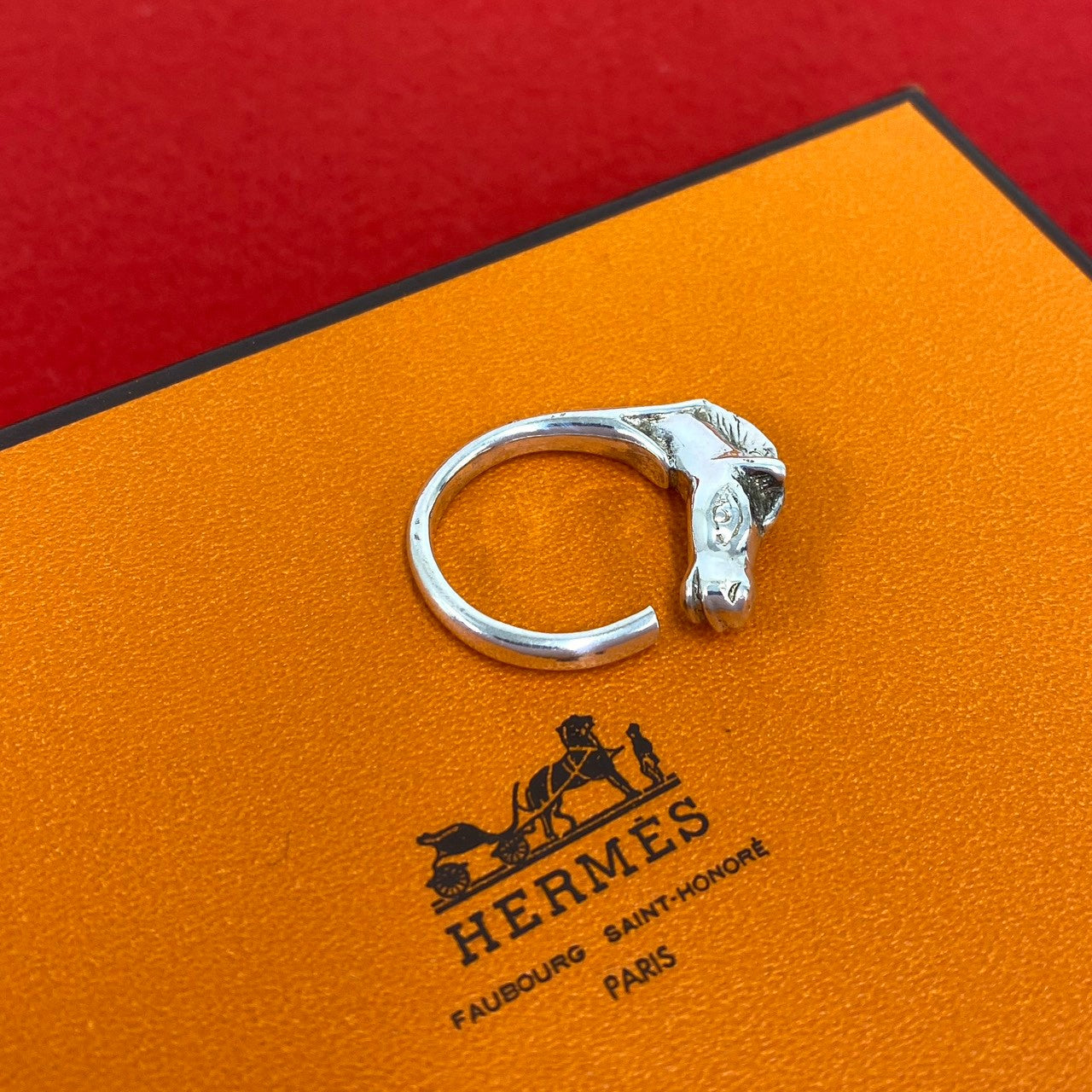 HERMES エルメス (Vintage) シュバルホース リング 指輪 10号
