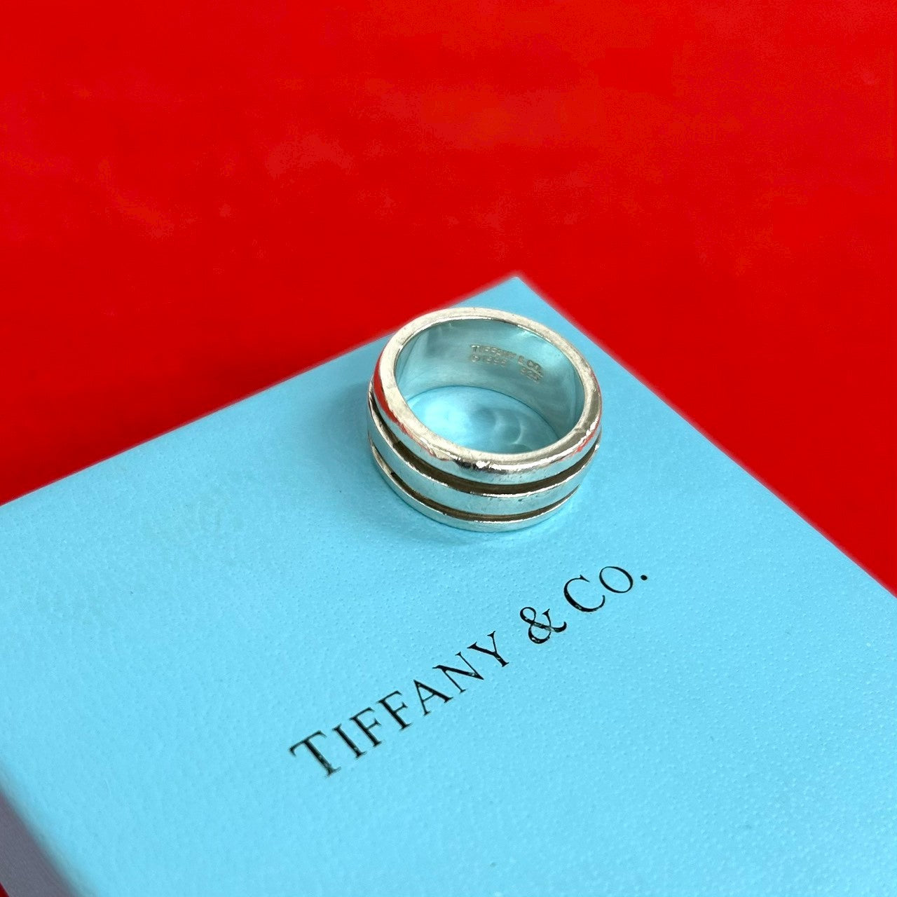 TIFFANY&Co. ティファニー (Vintage) グルーブド ダブルライン リング 指輪