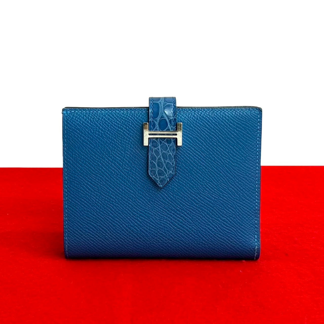 HERMES エルメス ベアン コンパクト 二つ折り財布 アリゲーター ヴォーエプソン